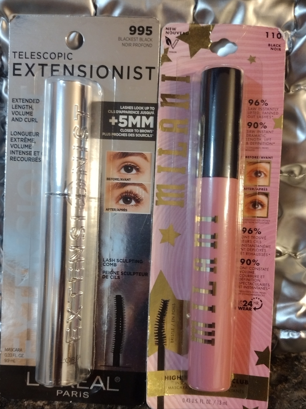 L'Oréal Telescopic Extensionist + Milani Highly Rated Fan Club Mascara Lot